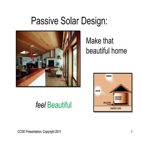 Passive Solar Design (Architecture) | PPTX