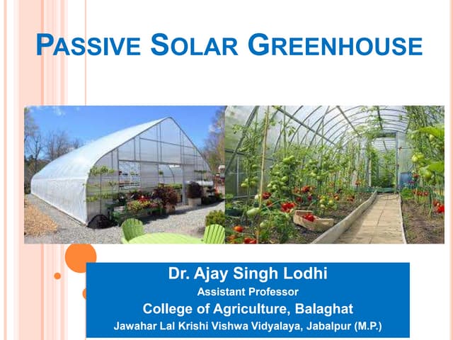 Passive solar greenhouse
