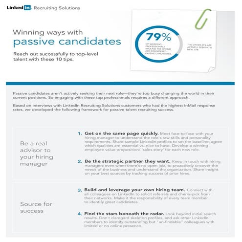 Passive talent tip sheet