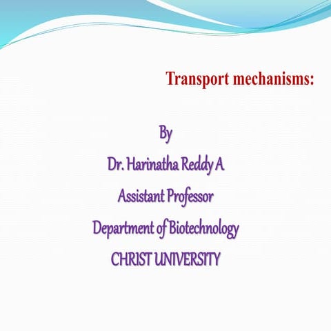 Transport mechanisms Passive transport