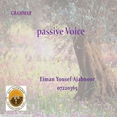 (Grammar) Passive verb forms