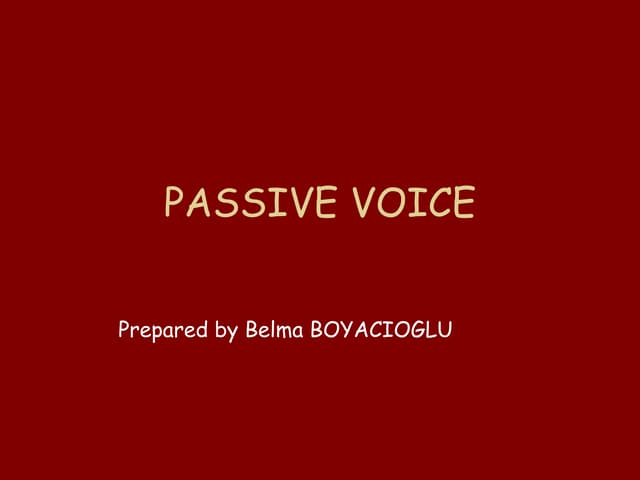 Passive Voice