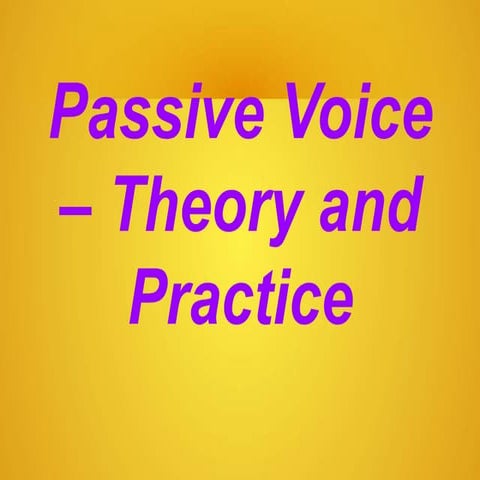 Passive voice ana lucia class 1