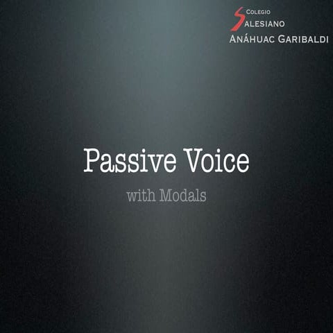 Passive voice with modals