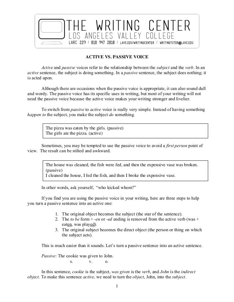active vs passive voice resume