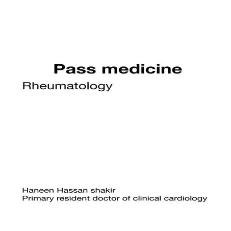 Pa`ss medicine Rhumatology system for mrc; pdf