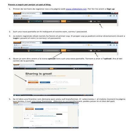 Passos a seguir per penjar un ppt al blog