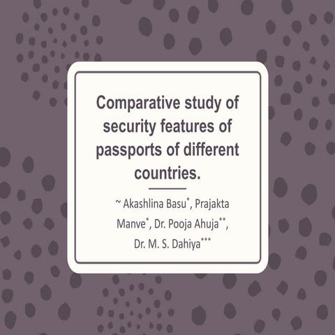 Comparative study of security features of passports of different countries