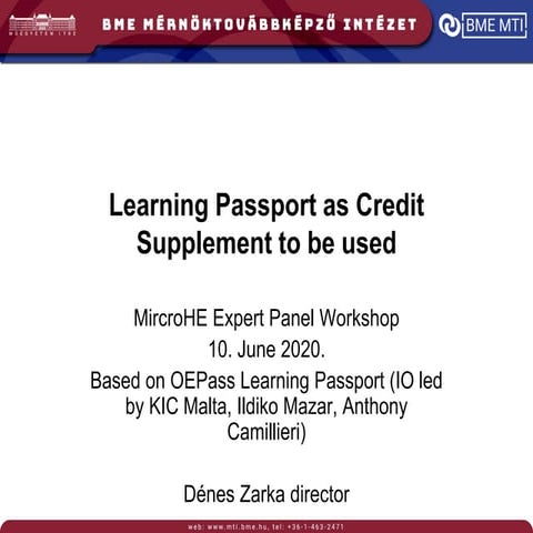 Learning Passport as Credit Supplement to be used