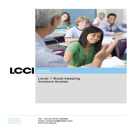 Passport to success solutions level 1 book keeping