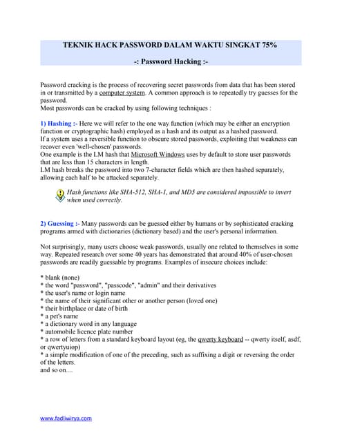 Password hacking