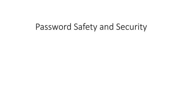 Password Importance - lesson for grade six