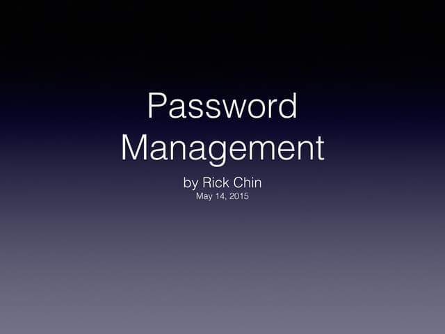 Password Management