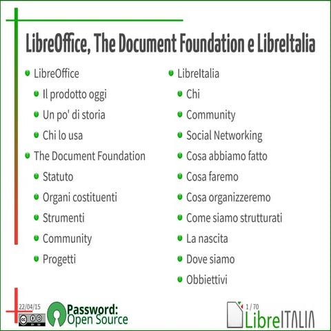 Presentazione del progetto LibreOffice e di LibreItalia