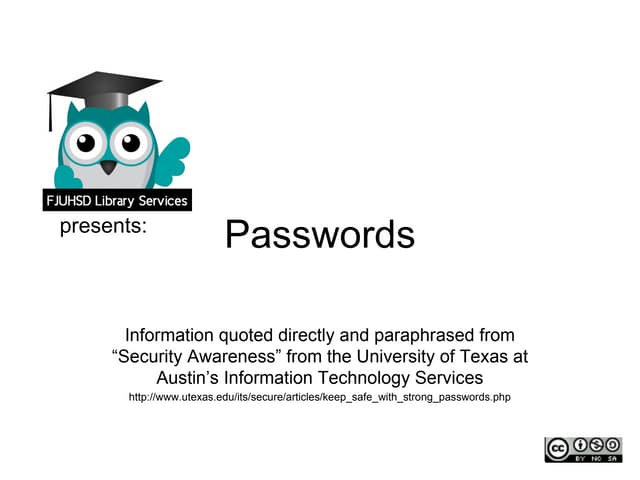 Passwords and Digital Safety