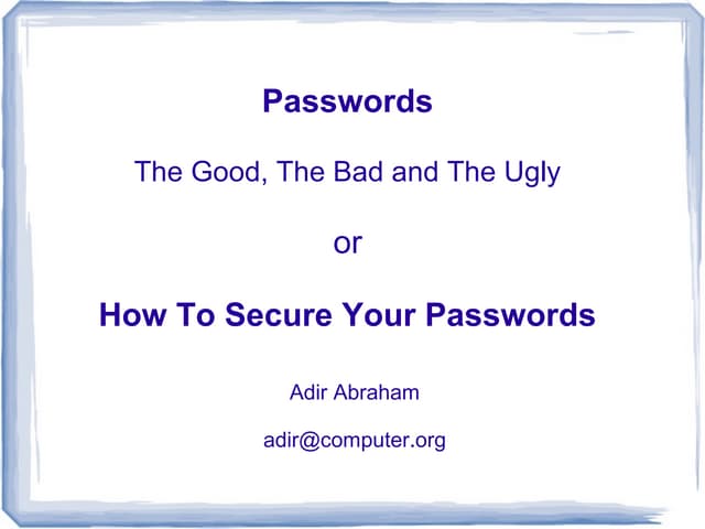 Passwords good badugly181212-2