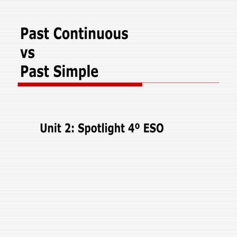 Past Continuous Vs Past Simple