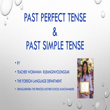 Past perfect Tense & Past Simple Tense