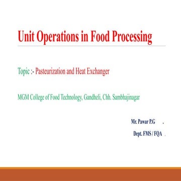 Pasteurization and heat exchangersr.pptx