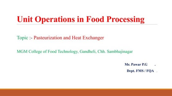 HTST and UHT Technique | PPT