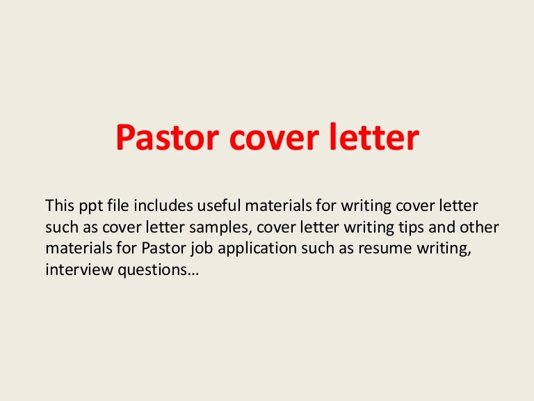 pastor cover letter pastor cover letters