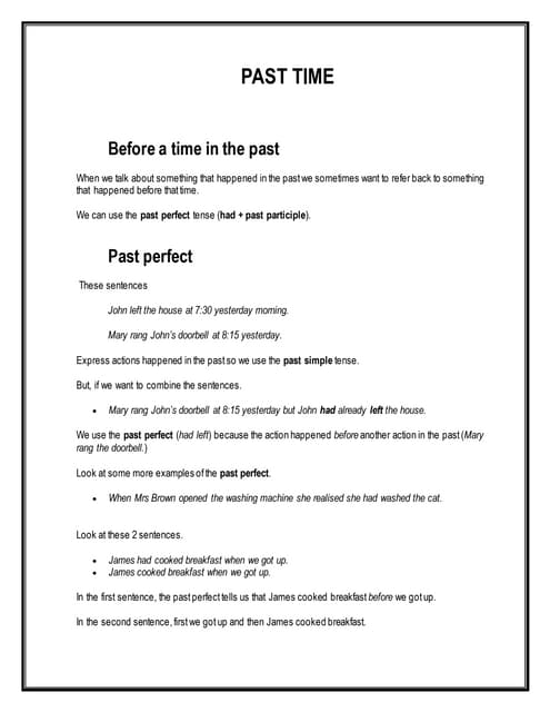 Past perfect | PPT