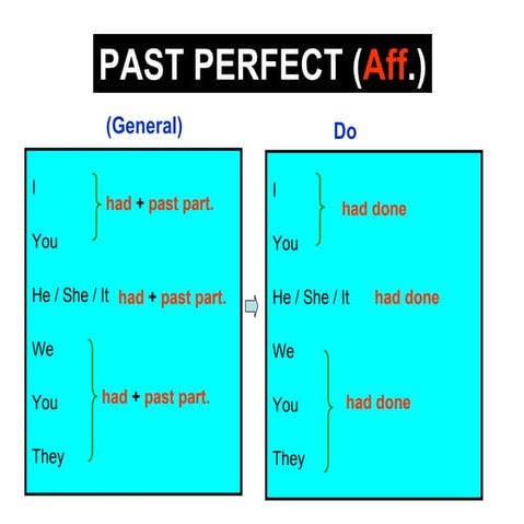 Past Perfect Simple Forms