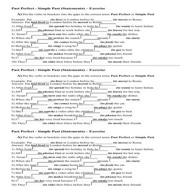 Past Perfect Vs Simple Past