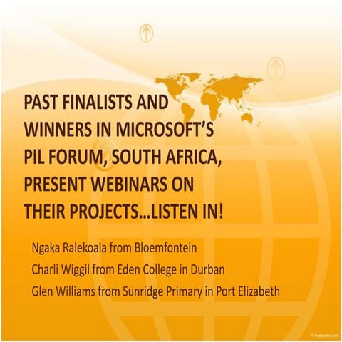 Part 4 - Past PIL winners' webinars  in South Africa 