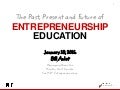 "Past Present and Future of Entrepreneurship Education" presentation at USASBE Conference Jan 10, 2016