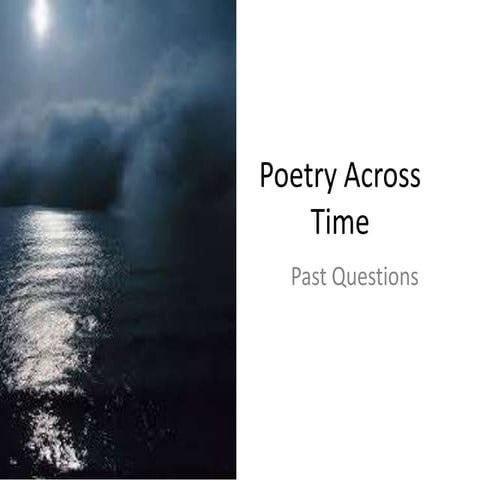 Moon on the Tides - Conflict - Past Questions