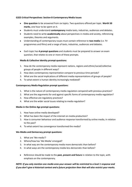 Past questions g325 critical perspectives