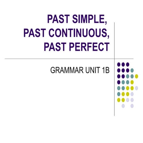 Past Simple, Continuous, Perfect