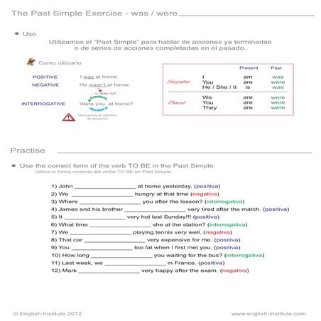 Past simple to be | PPTX