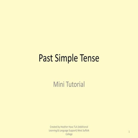 Past simple tense