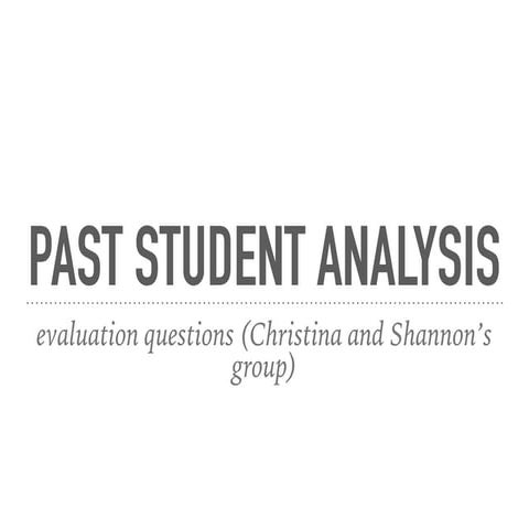 Past student analysis