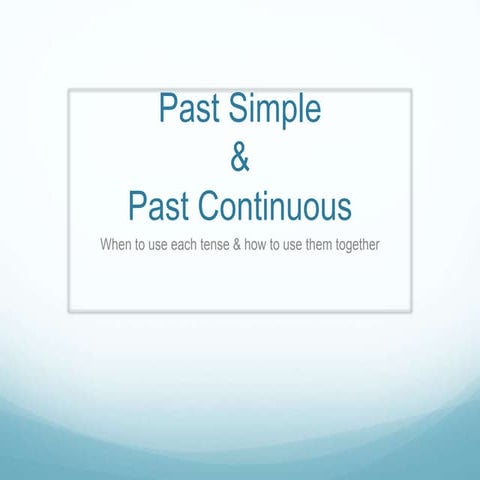 English Grammar: Past Tense
