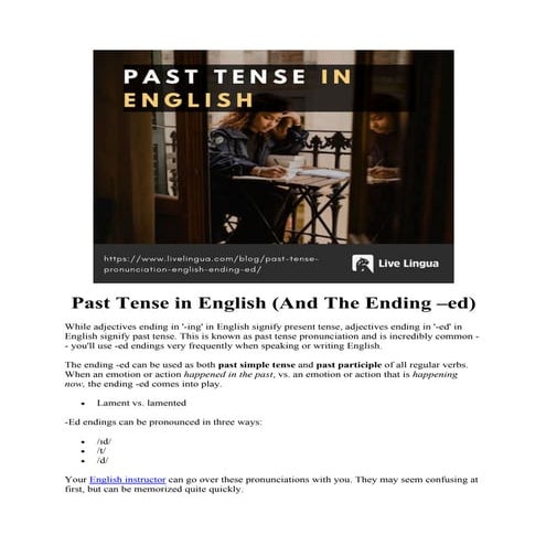 Past Tense In English