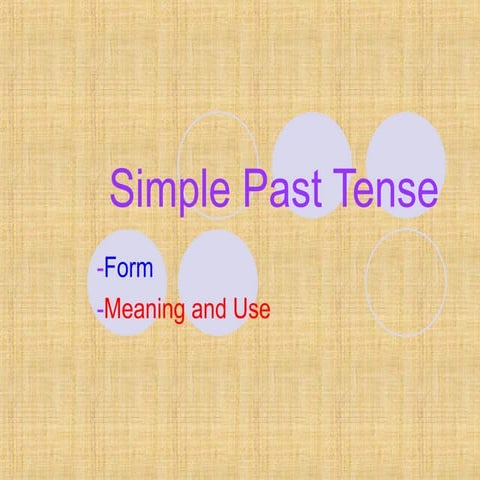 Comprehensive Guide to Simple Past Tense: Forms, Uses, and Verb Types | PPT