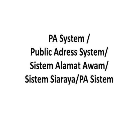 Pa system 2012