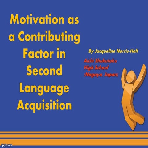 Categorization of the article Motivation as a Contributing Factor in Second L...