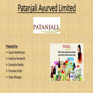 Patanjali Ayurved -Marketing Strategy (4P's)
