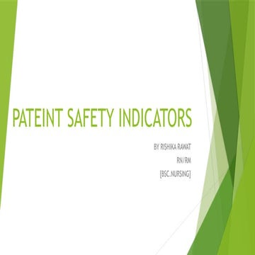 PATEINT SAFETY INDICATORS AND INFECTION CONTROL .pptx