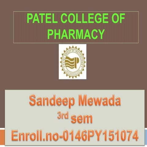 Patel college of pharmacy  m sandeep mewada.ppt.pptm