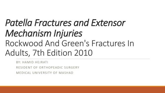 Patella Fracture | PDF