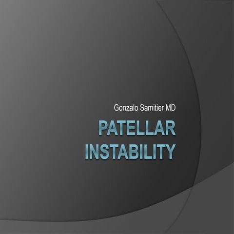 Patellofemoral instability