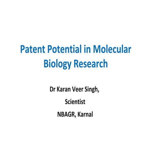Patent In Molecular Biology