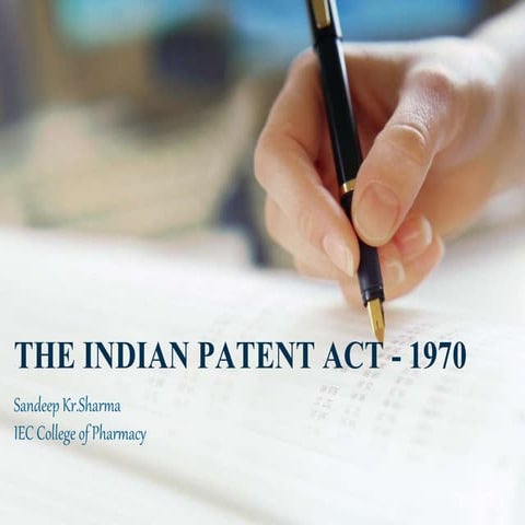 Patent act 1970 with amendment
