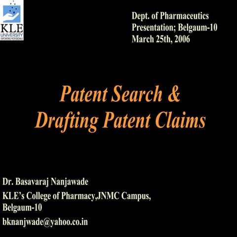 Patent Search & Drafting Patent Claims