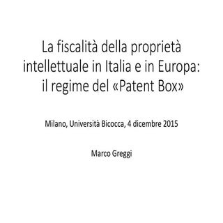 La fiscalità della proprietà intell...